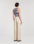 Wide-leg striped floaty trousers