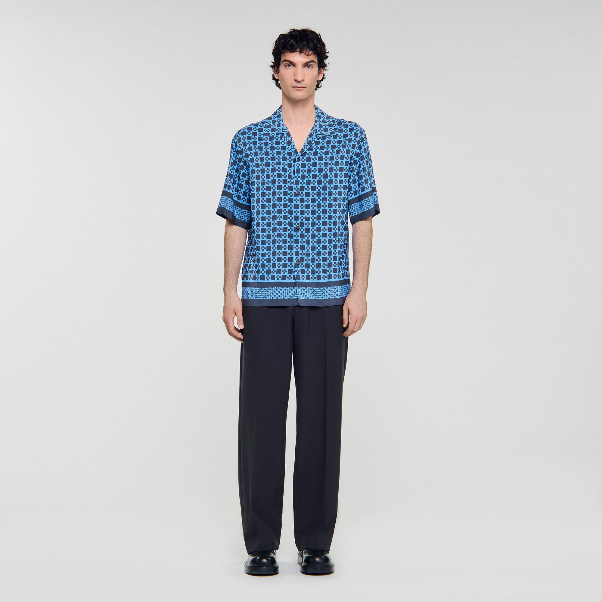 Square Cross motif flowing shirt