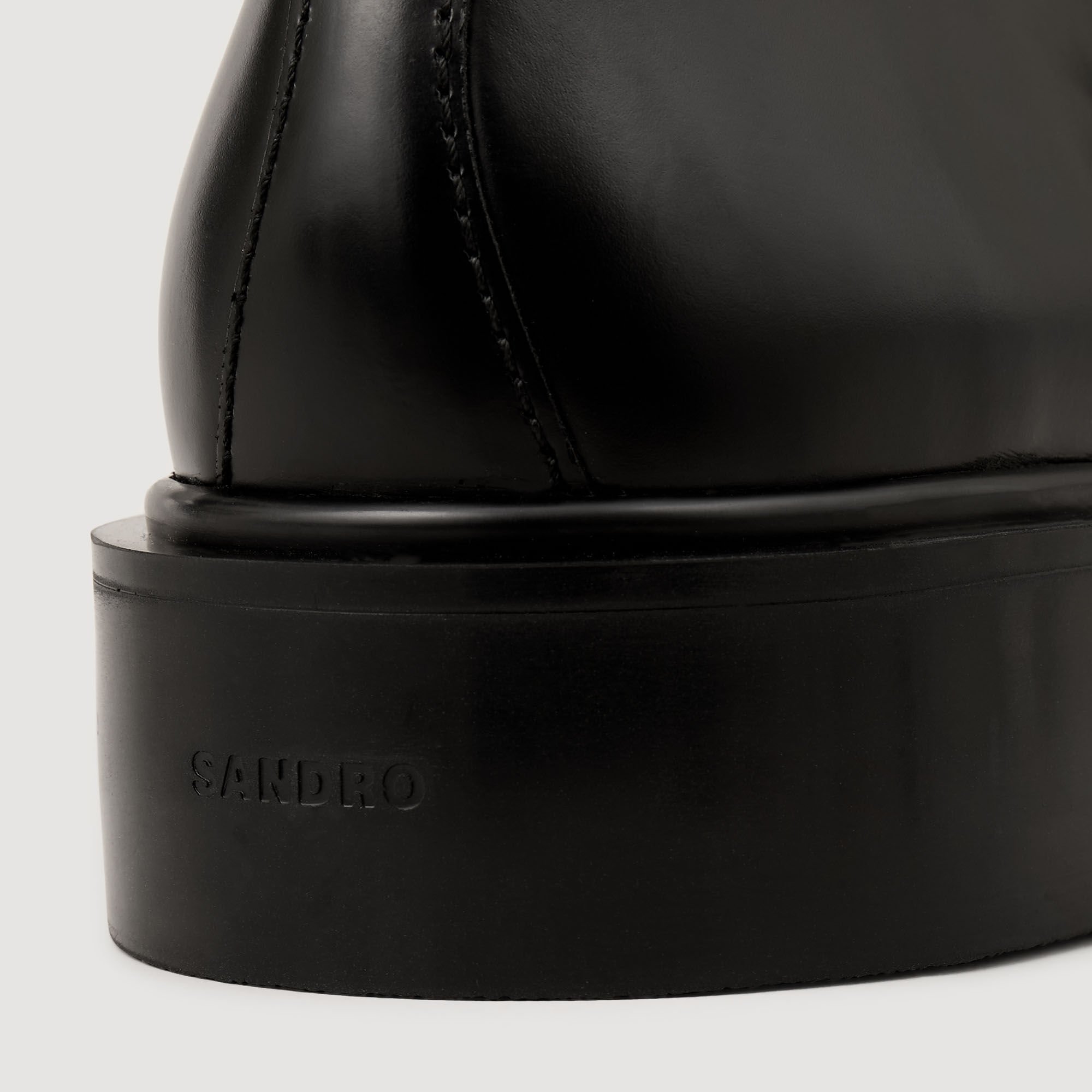 Glazed leather loafers