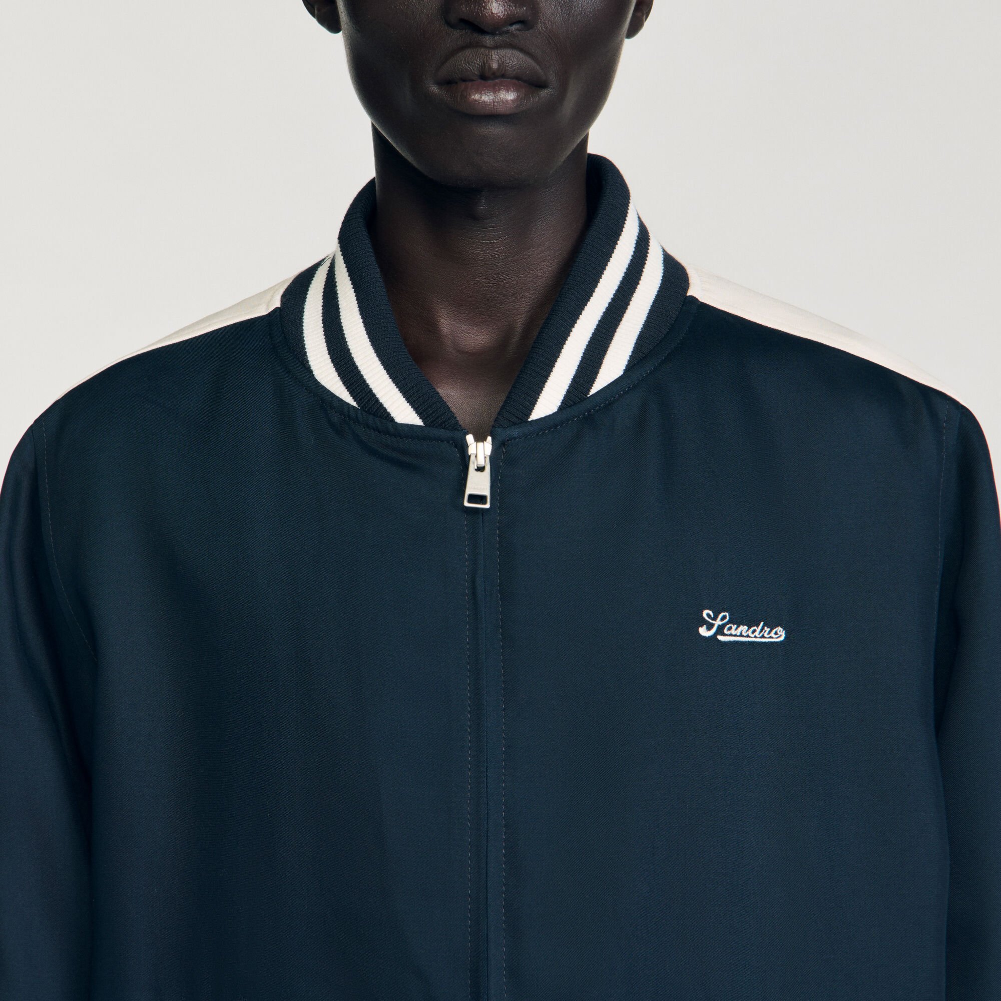 Zip-up varsity jacket