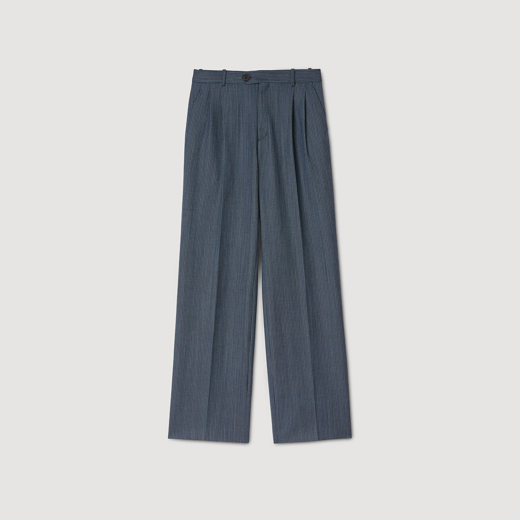 Striped wide-leg trousers