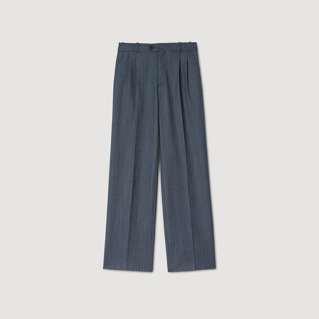 Striped wide-leg trousers