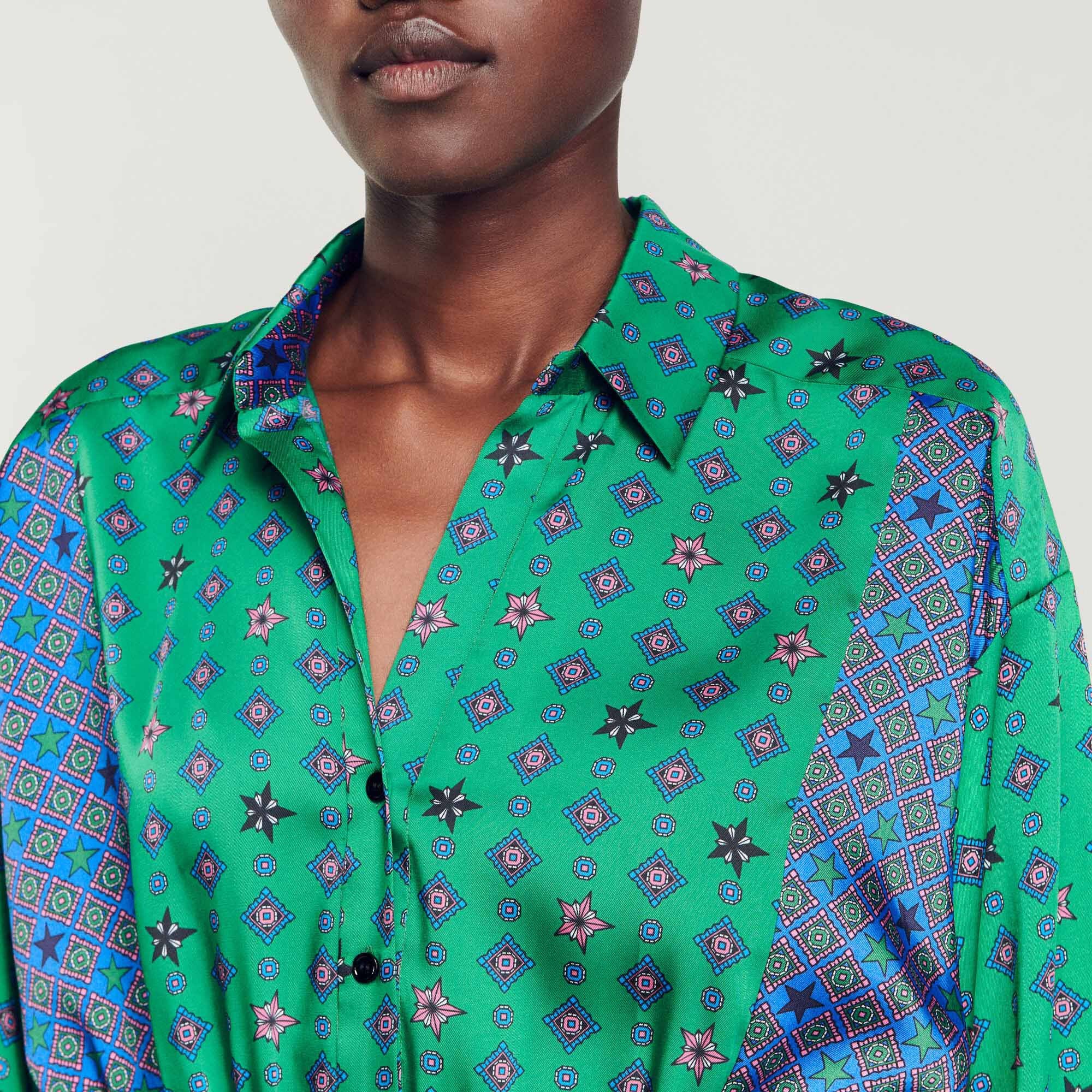 Printed shirt dress