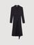 Dual-material long-sleeved dress