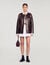 Long distressed leather jacket