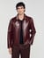 Zip-up leather jacket