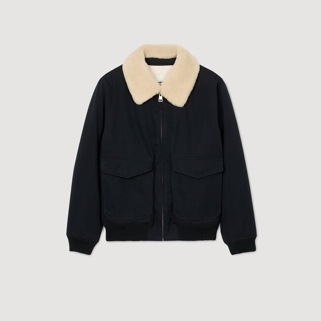 Removable collar aviator jacket