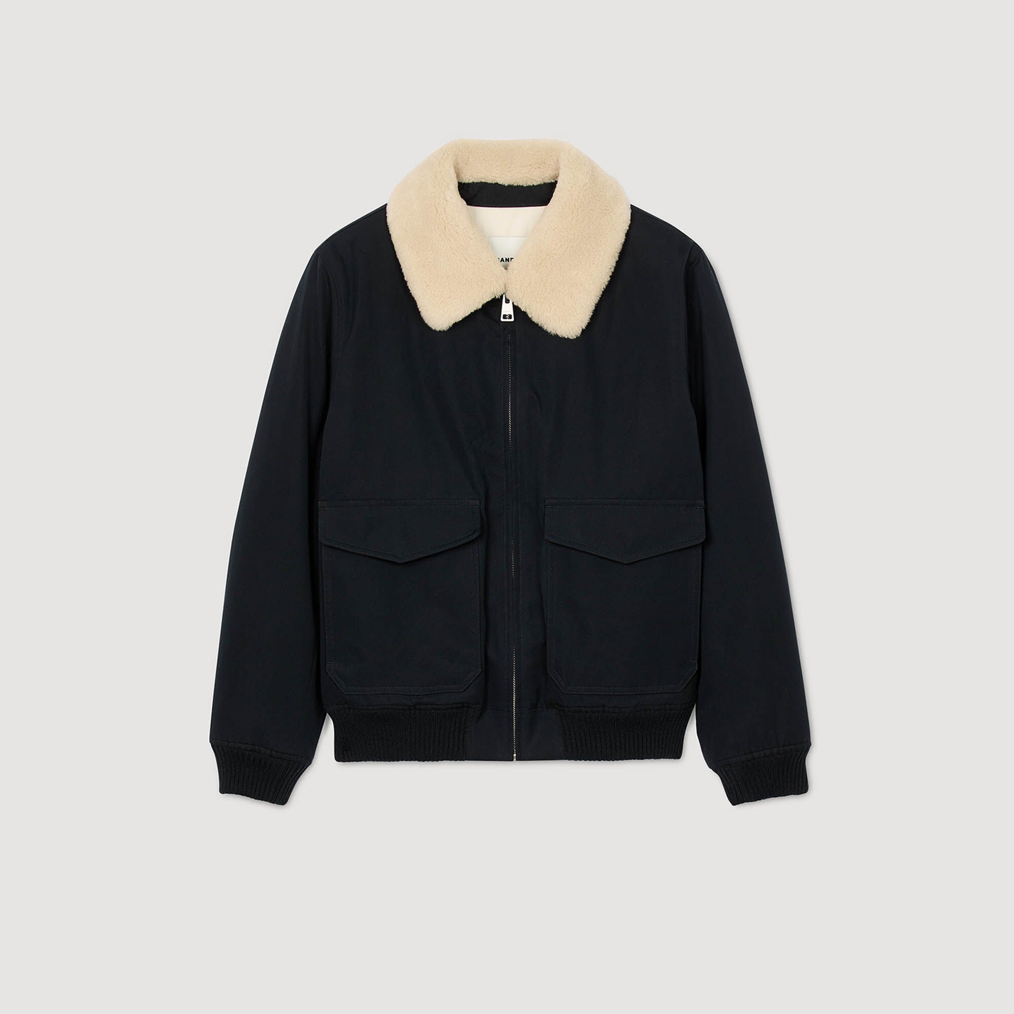 Shearling collar aviator jacket Shearling collar aviator jacket