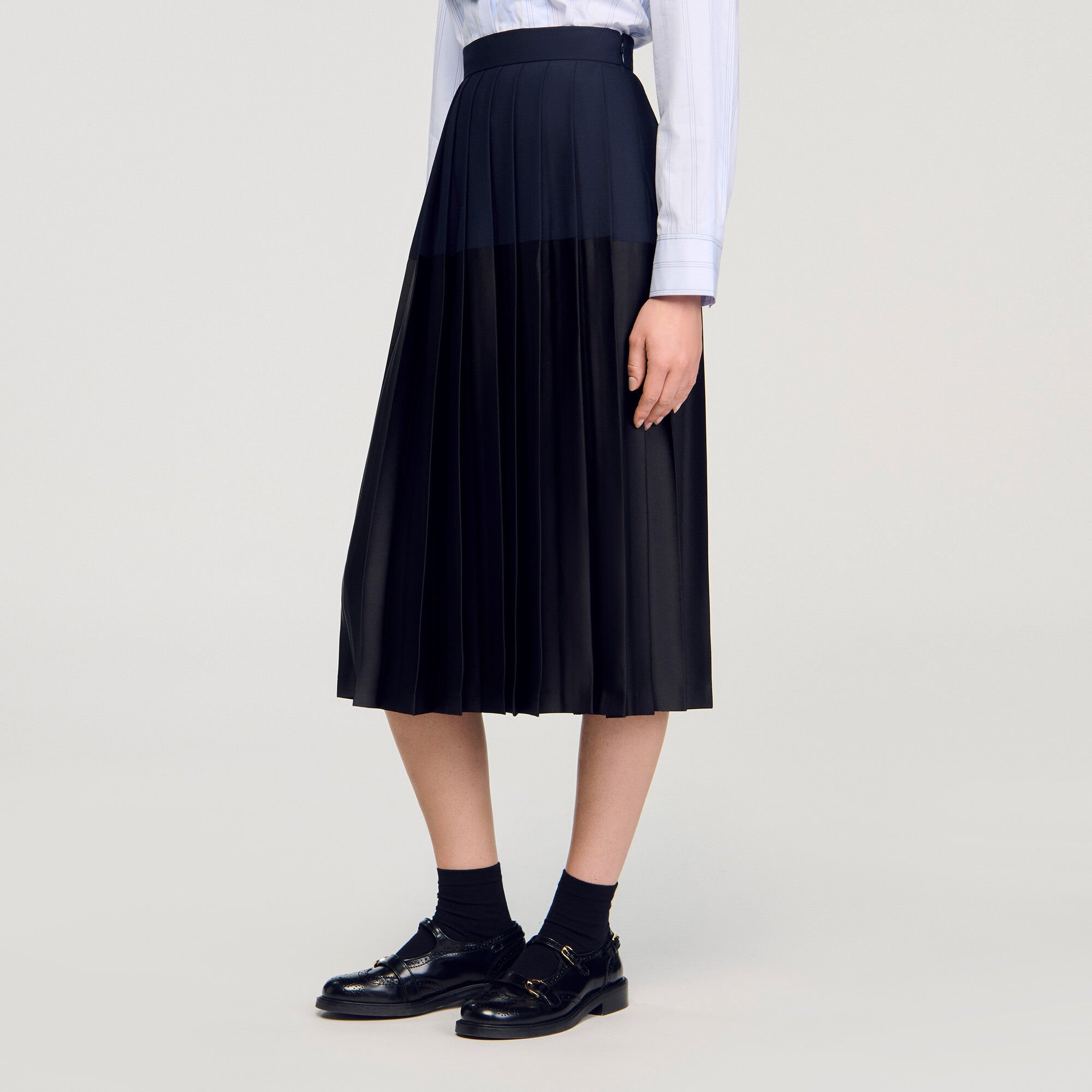 Midi pleated skirt
