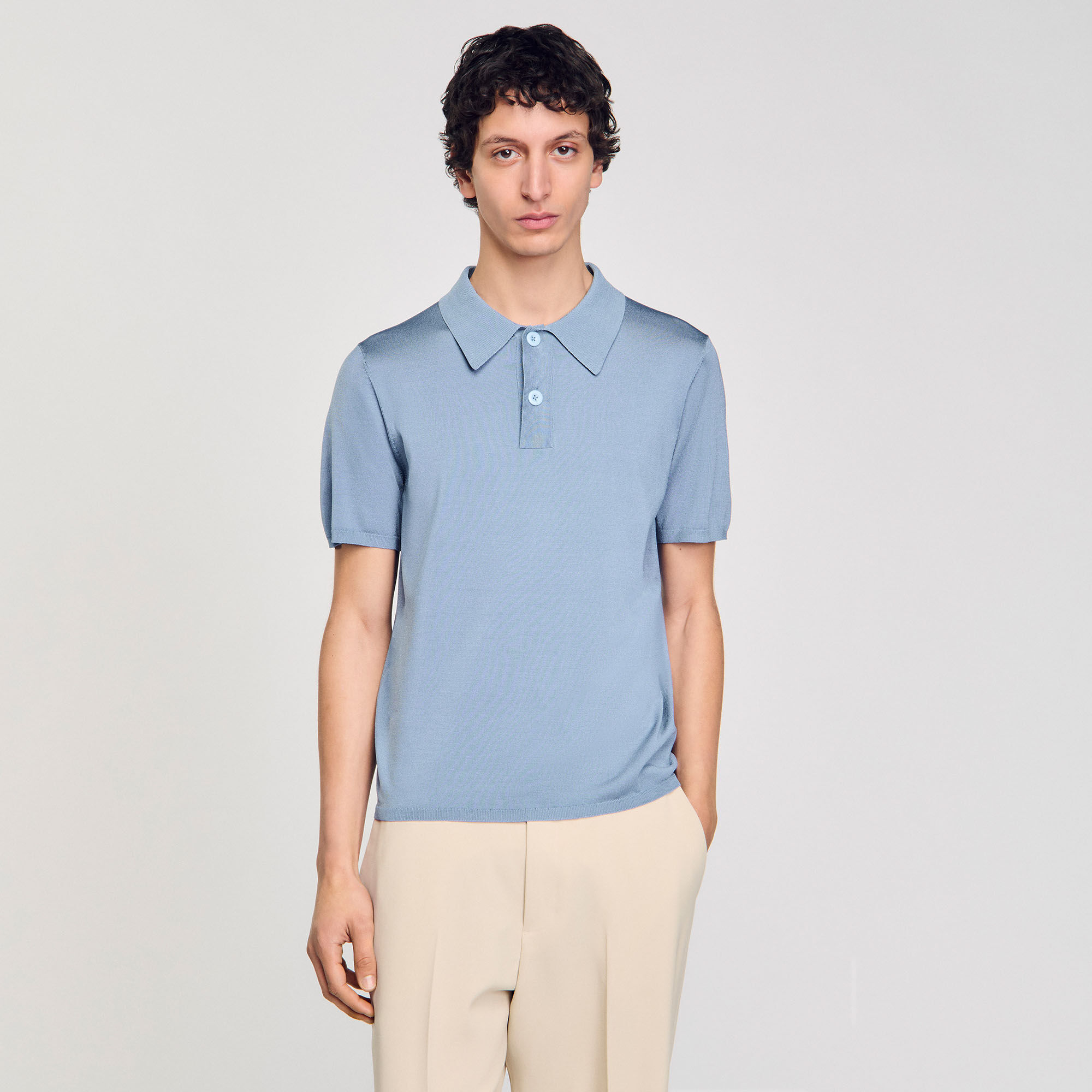 Tシャツ・カットソー   Men's Drop Needle Open Collar Polo Short Sleeve Ethan Open Collar Knit Polo