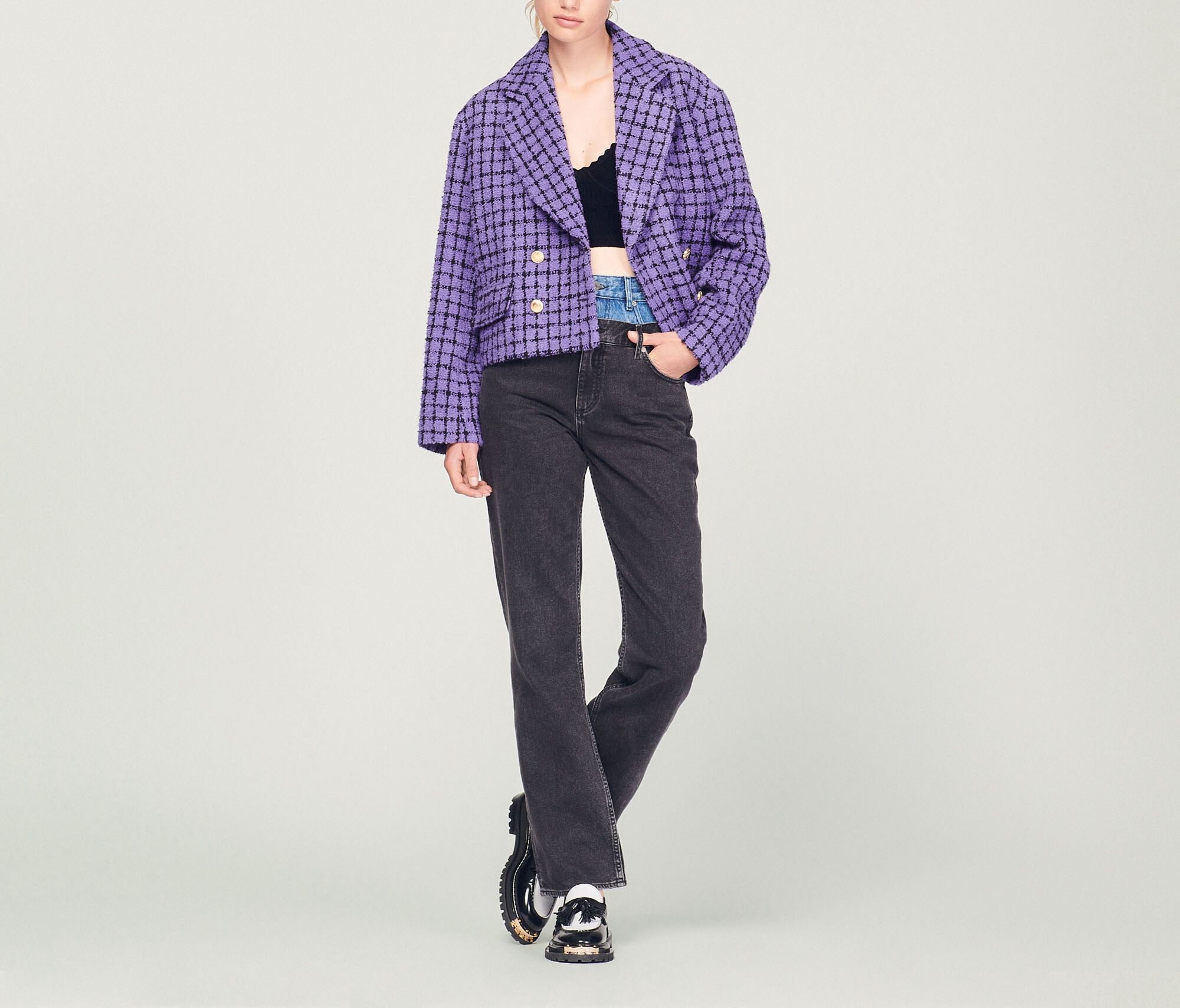 Sandro tweed jacket top