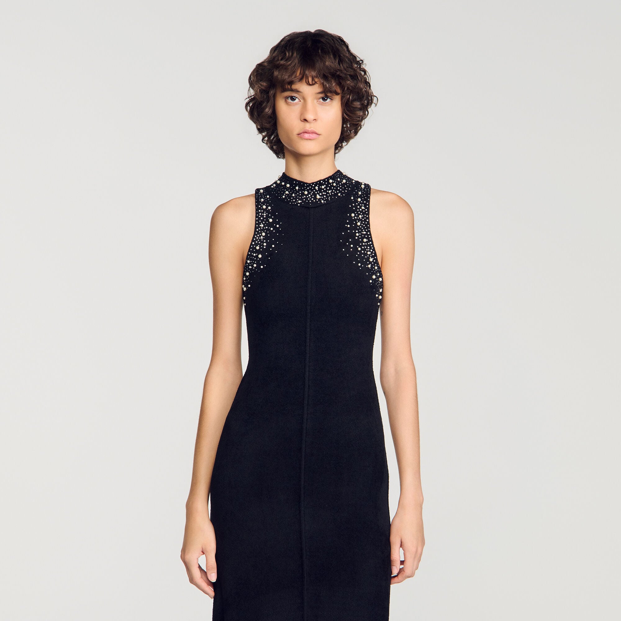 Rhinestone velvet maxi dress - Women | Sandro