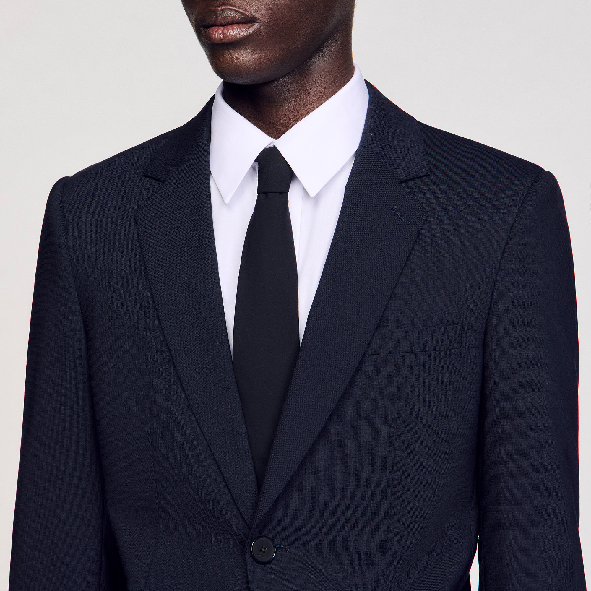 Classic wool suit jacket blue for Men | Sandro Paris