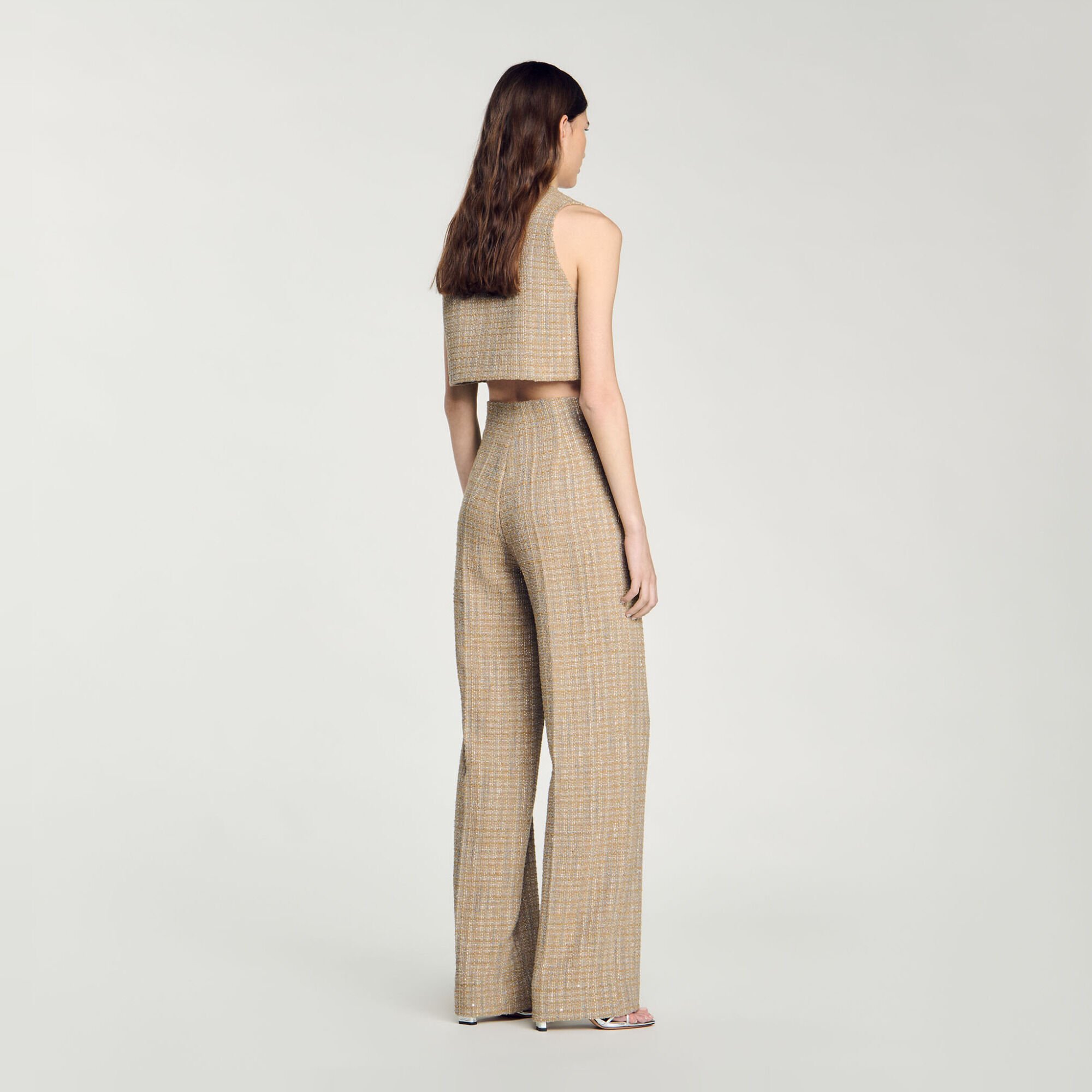 Checked tweed trousers