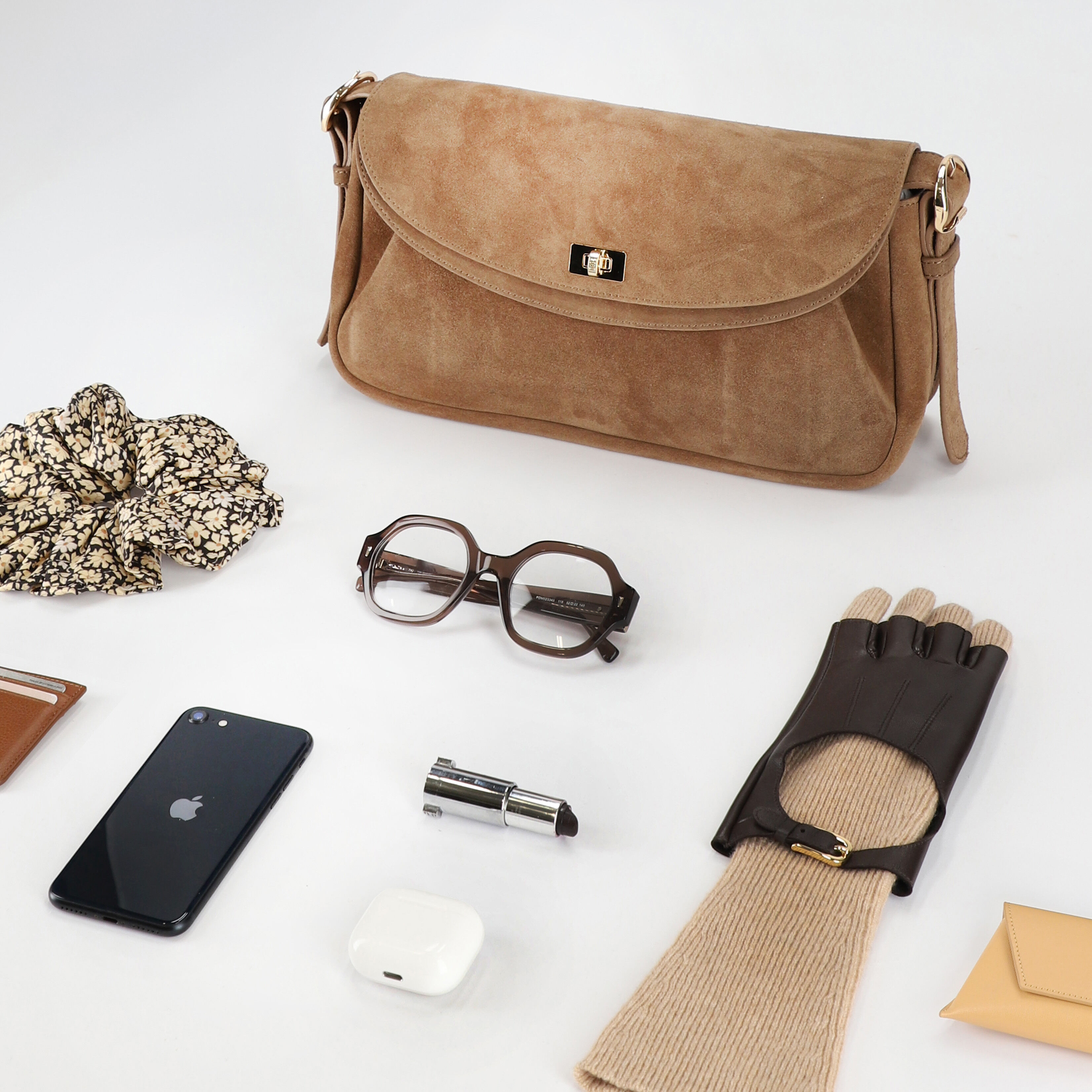 Le Mambo suede leather bag in Beige for Women | Sandro Paris