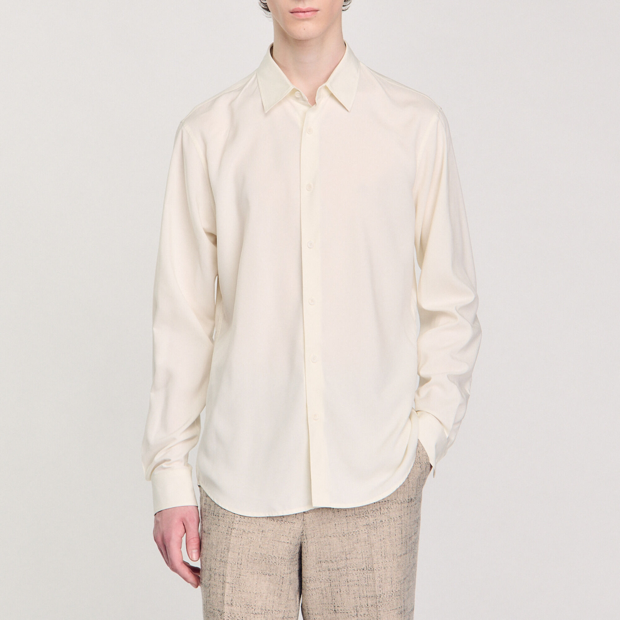 Long-sleeved loose-fit shirt