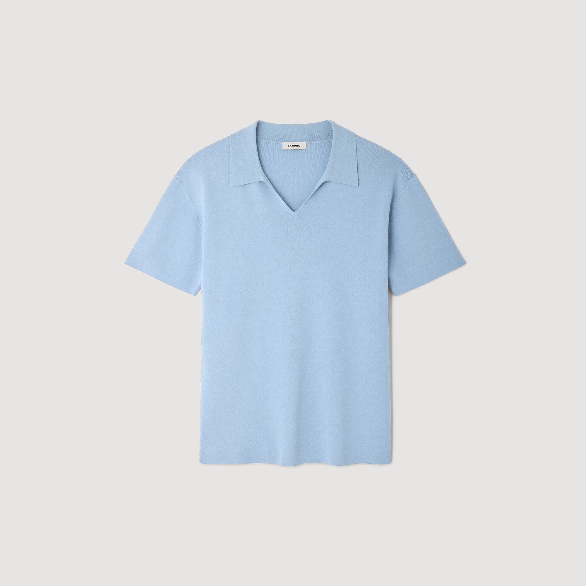 Stretch knit polo shirt in Ecru for Men | Sandro Paris
