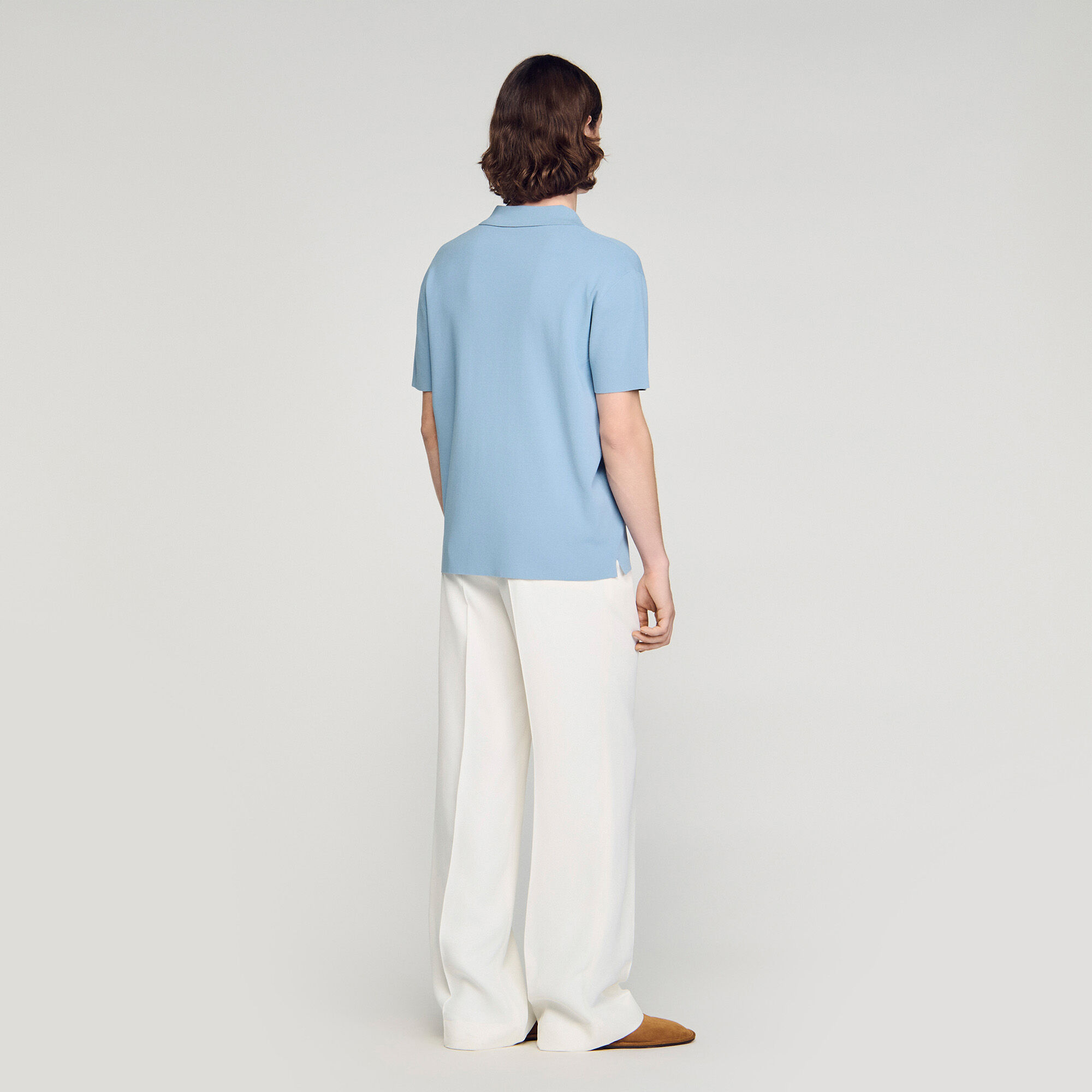 Stretch knit polo shirt