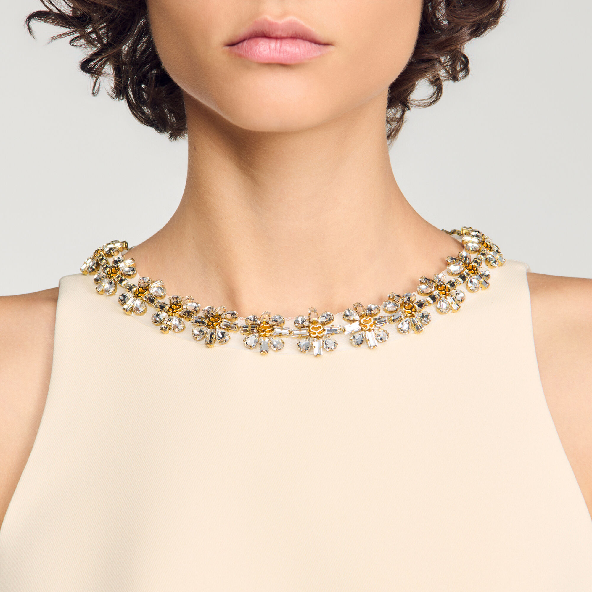 Mini dress with jewel detail