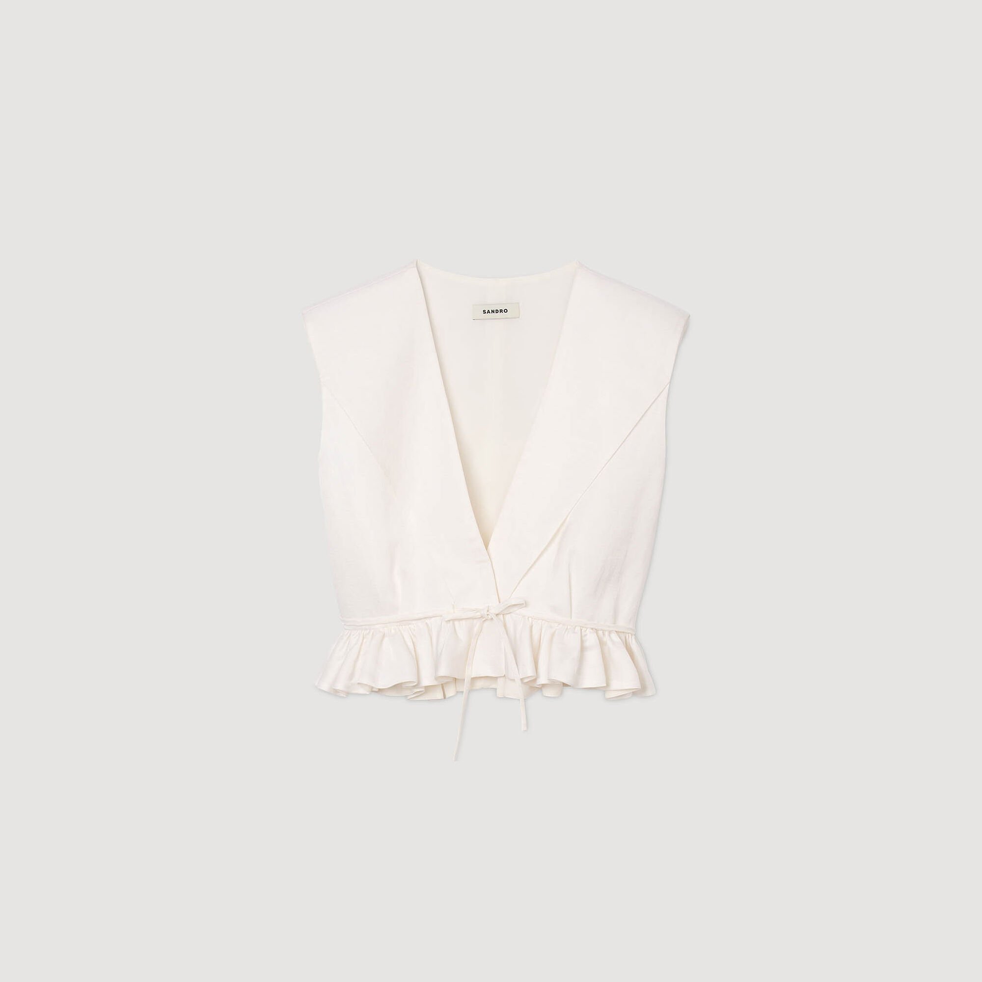 Ruffled V-neck crop top