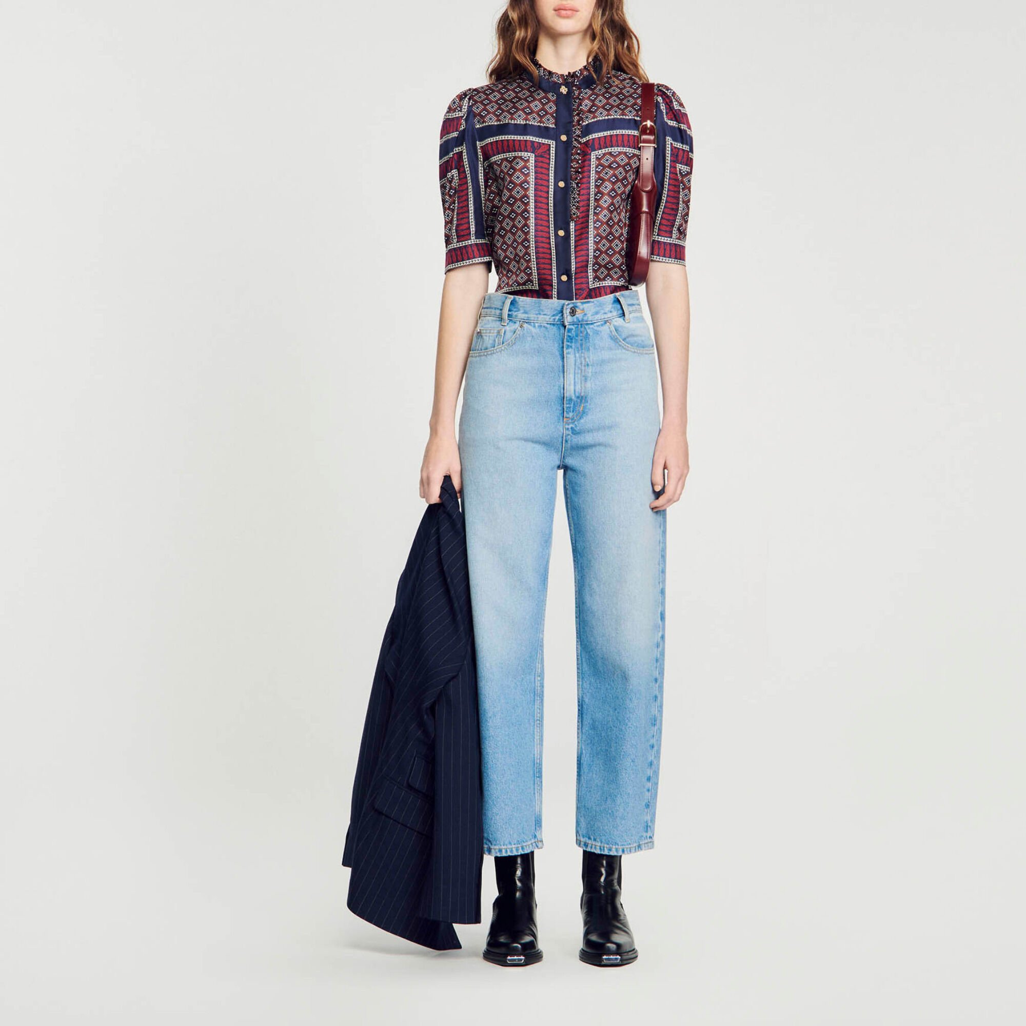 Patterned silk shirt