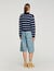 Striped polo sweater