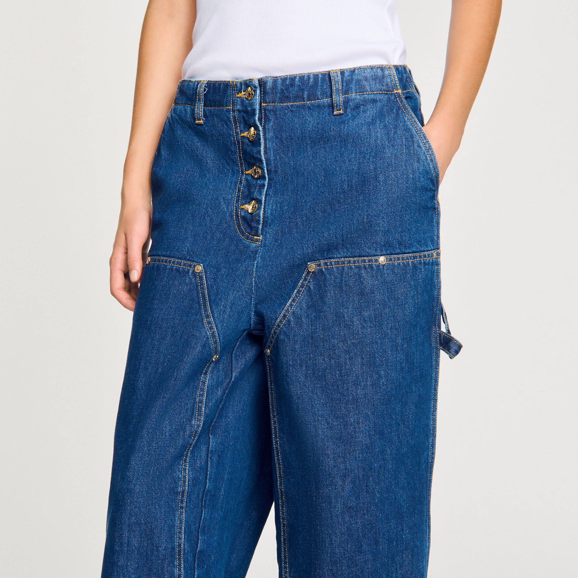 Carpenter jeans blue For Women | Sandro Paris