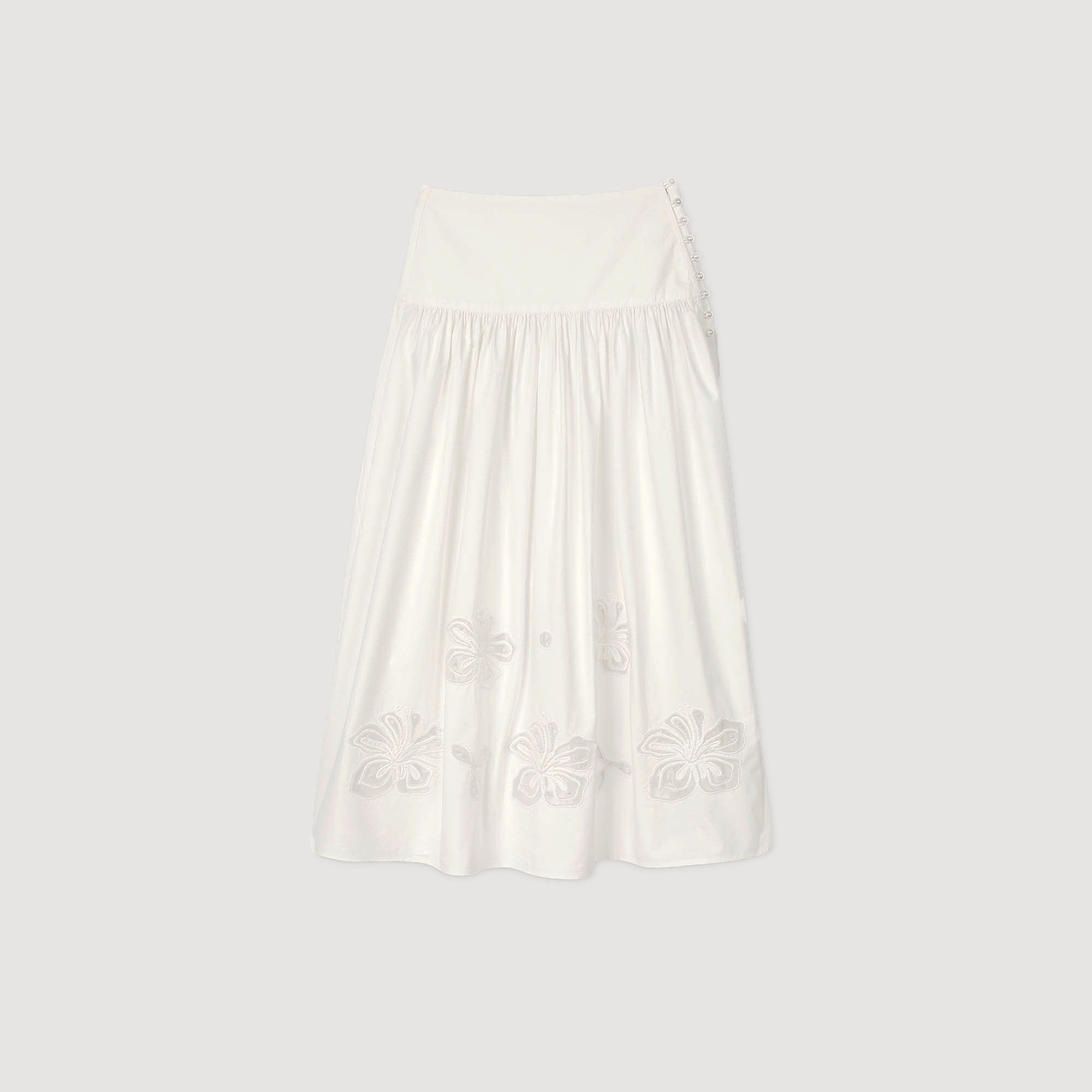 Long poplin skirt