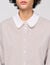 Plaid and pearl collar shirt