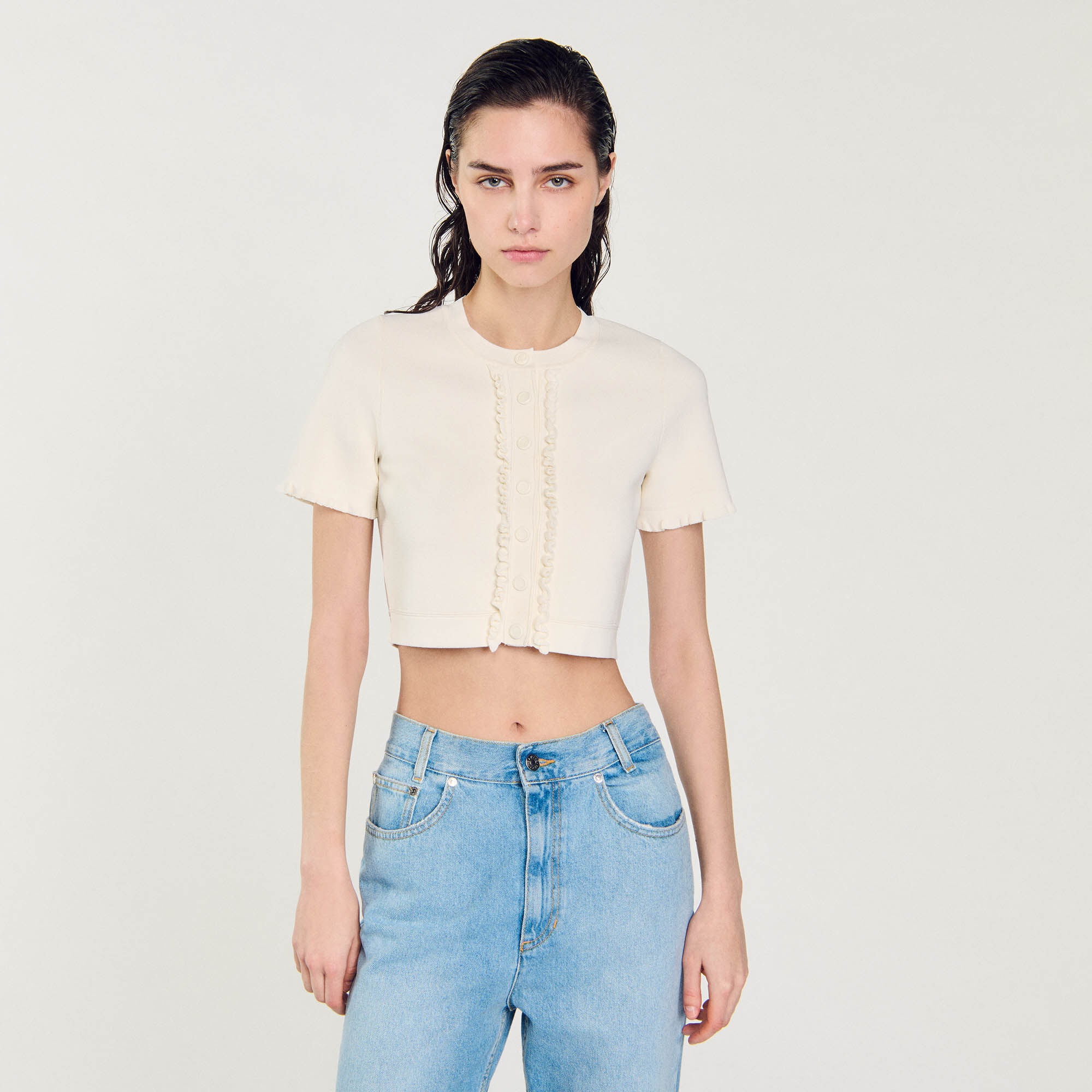 Ruffled cardigan