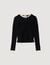 Smocked long-sleeved shirt