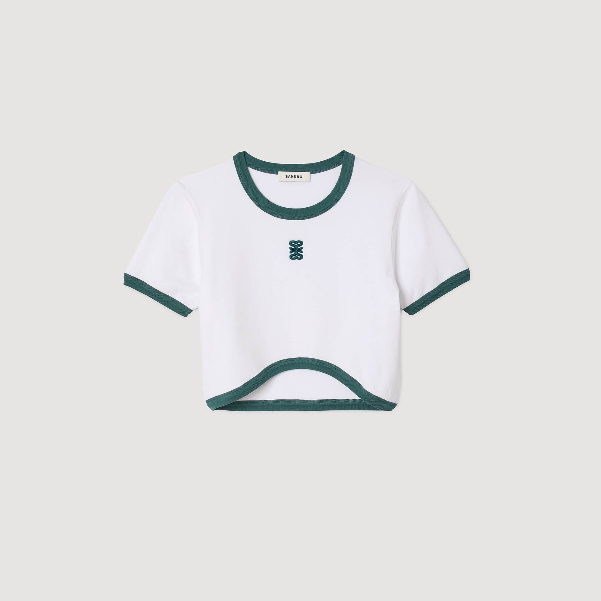 Two-tone cropped T-shirt