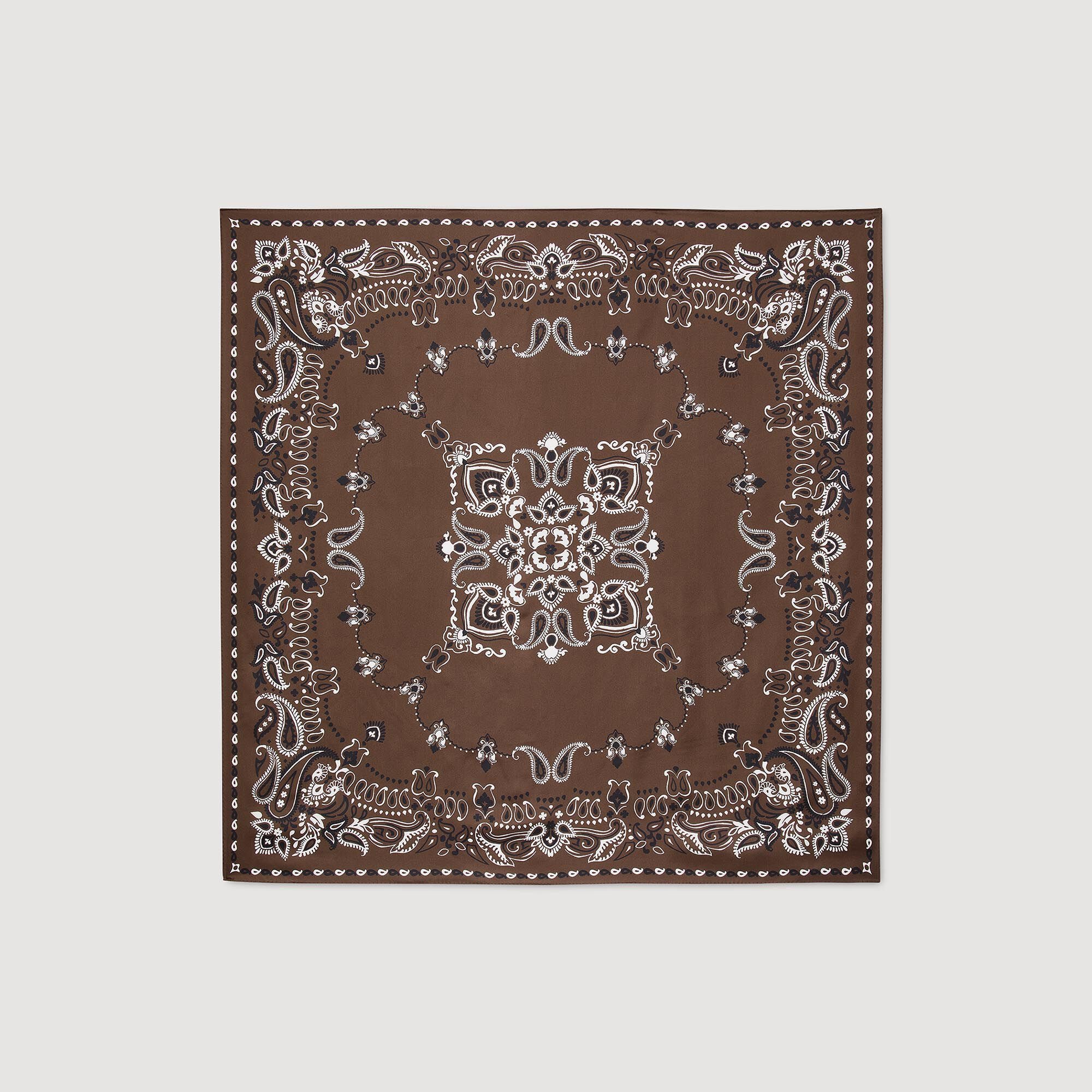 Silk bandana print scarf