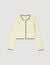 Cropped pointelle knit cardigan