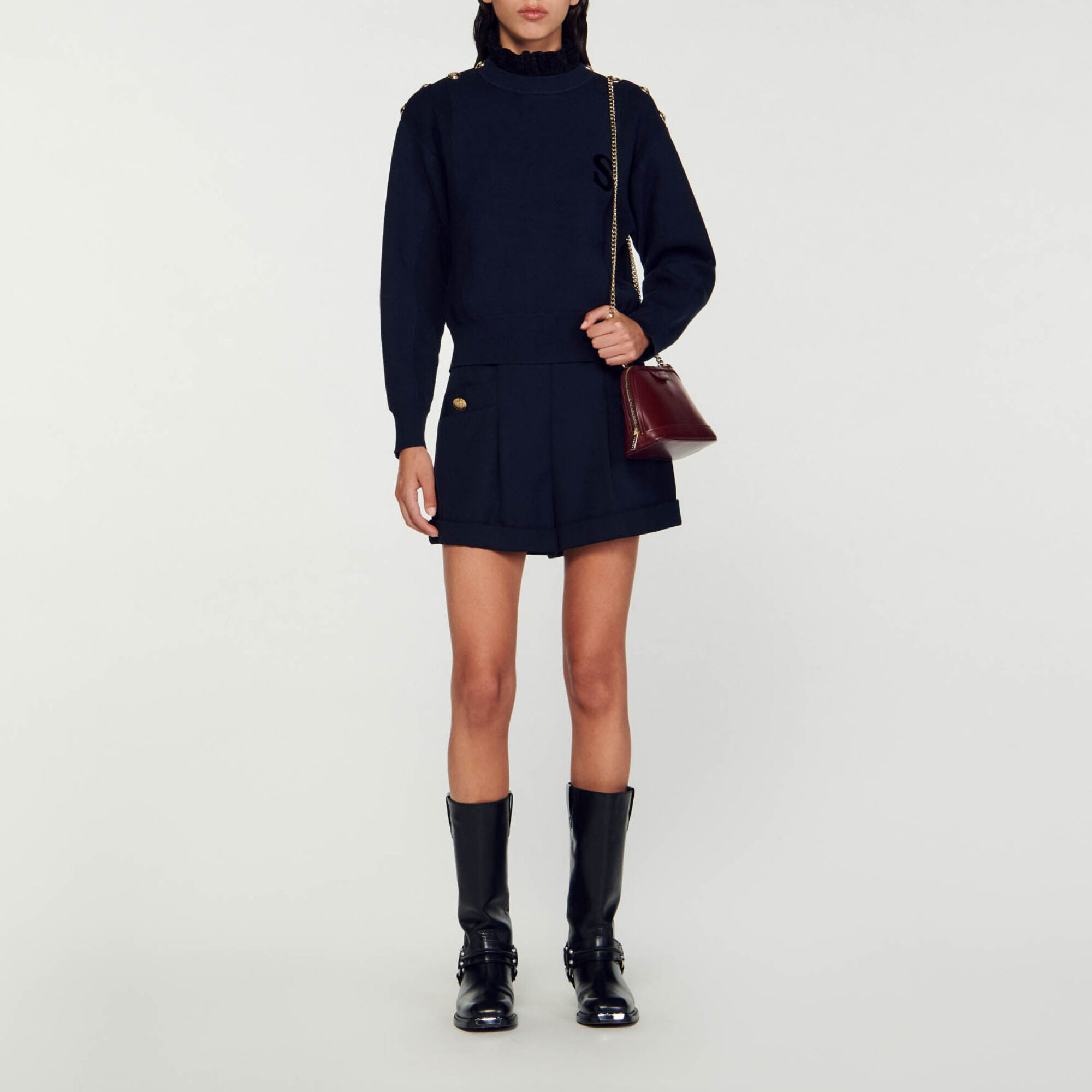 Cropped turtleneck sweater