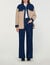 Knit and denim cardicoat