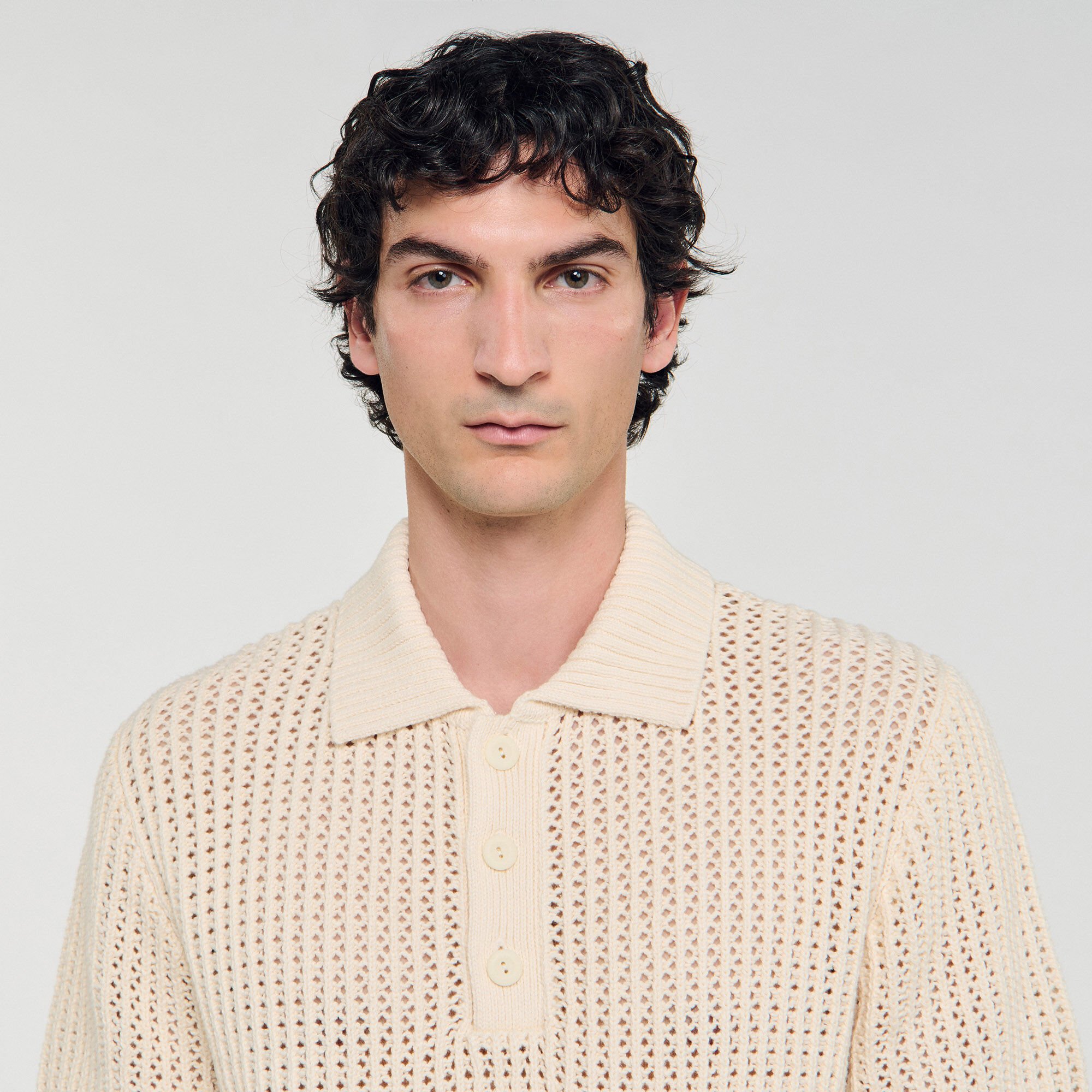 Cotton polo shirt with polo collar