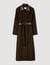 Long wool and leather coat