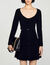 Short velvet knit sweater