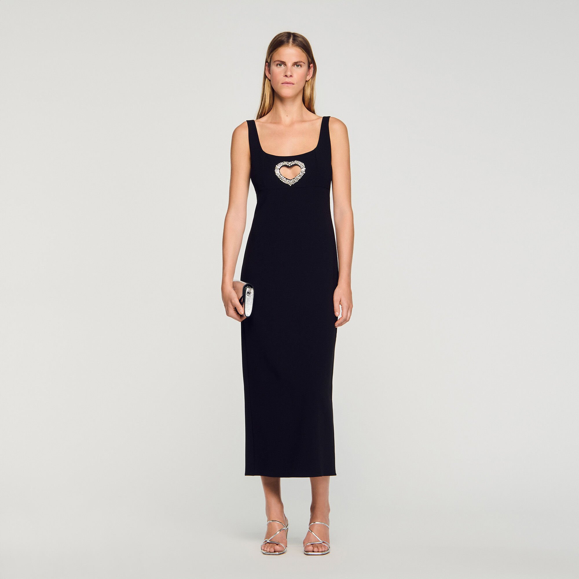 Rhinestone heart maxi dress