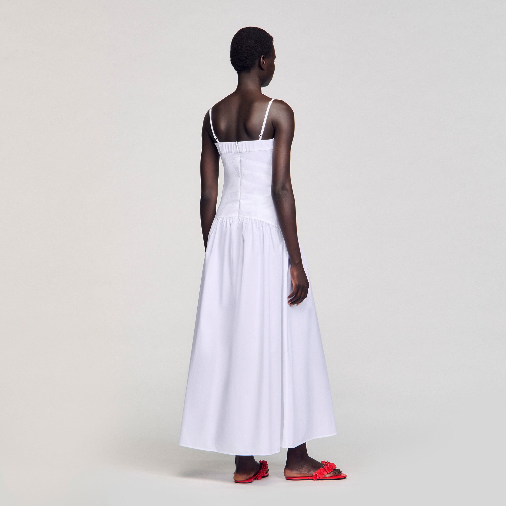 Draped bustier maxi dress