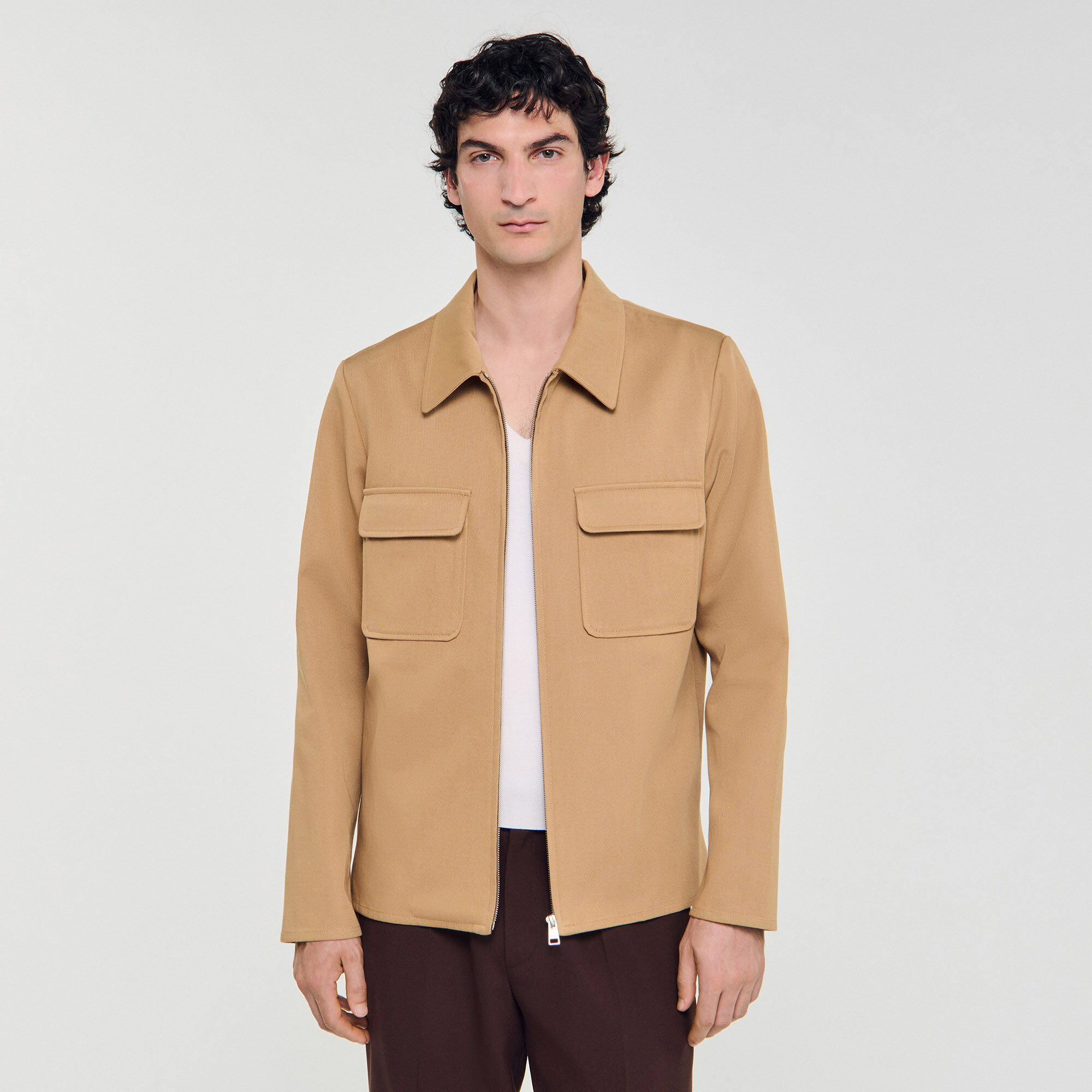 ジャケット OPEN YY_TheOpen Product CROCHET ZIPUP JACKET (BROWN) smock_zipjacket_brown_IMG_0157