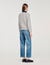 sweater with denim collar