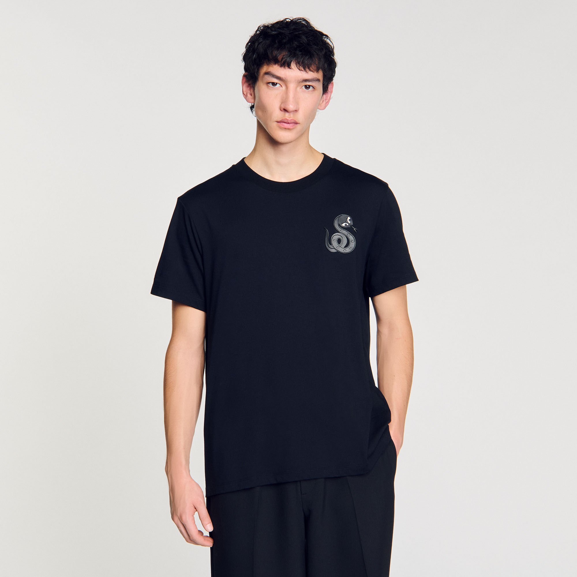 T-shirt with snake detail