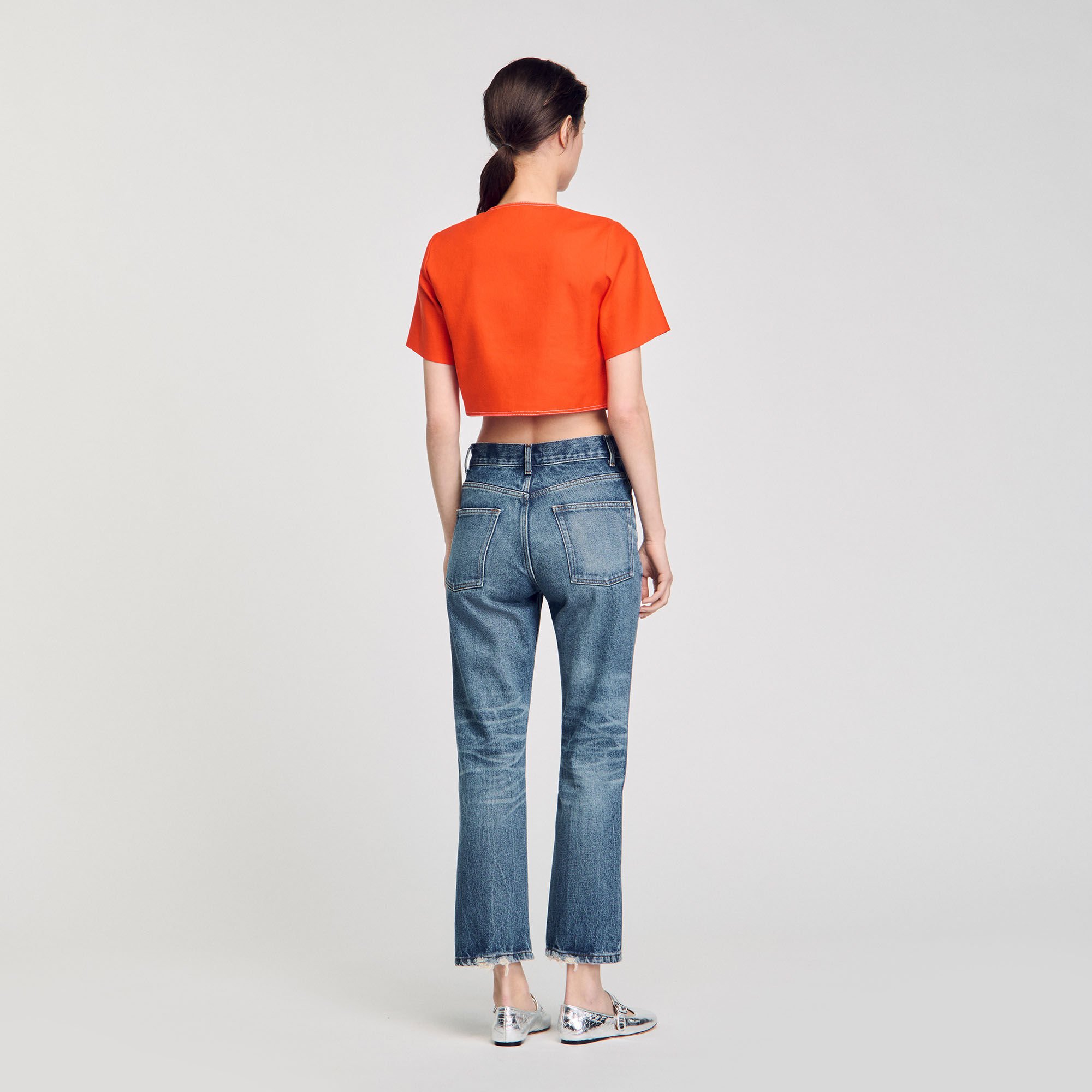 Crop top with cutout design