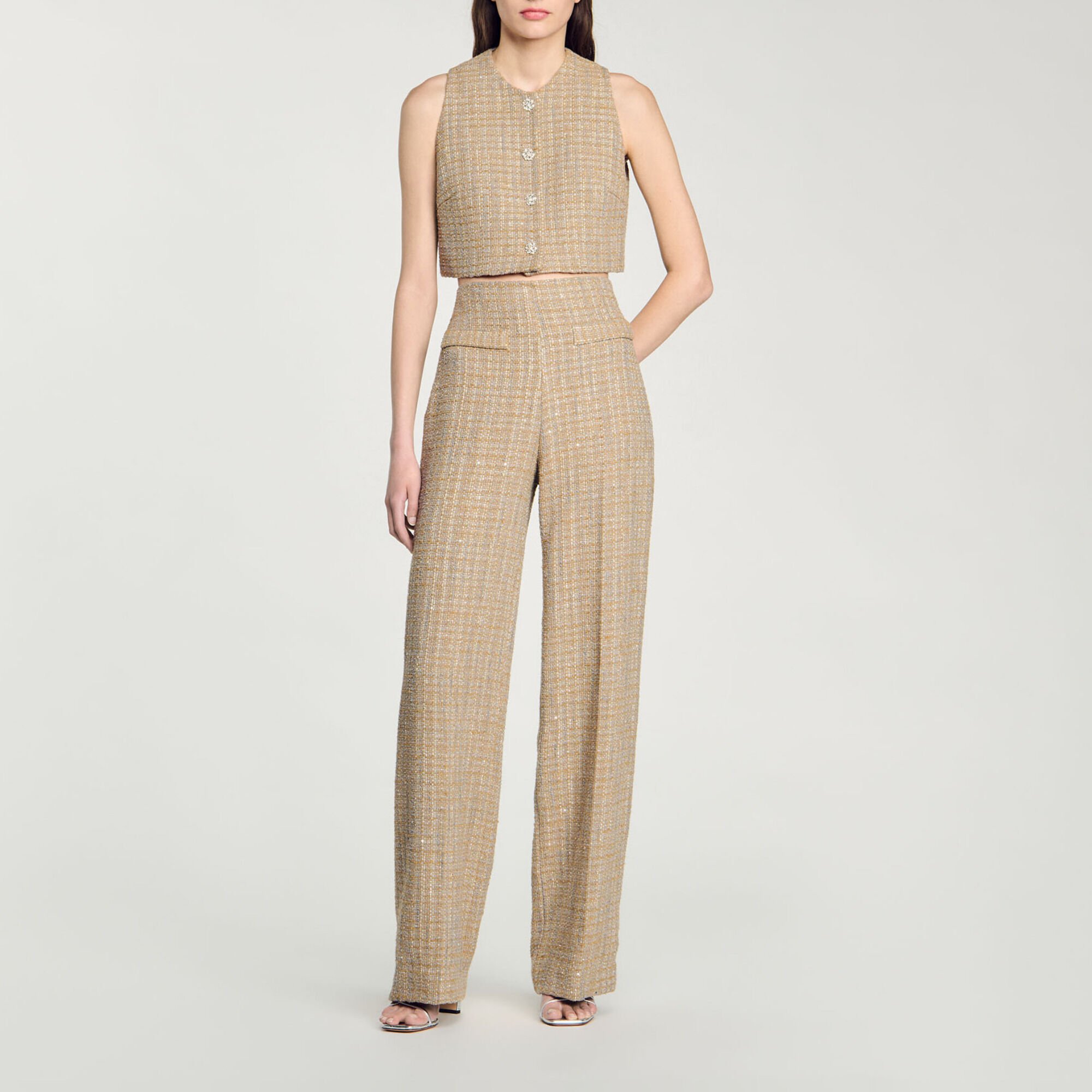 Checked tweed trousers