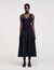 Long dual-material dress
