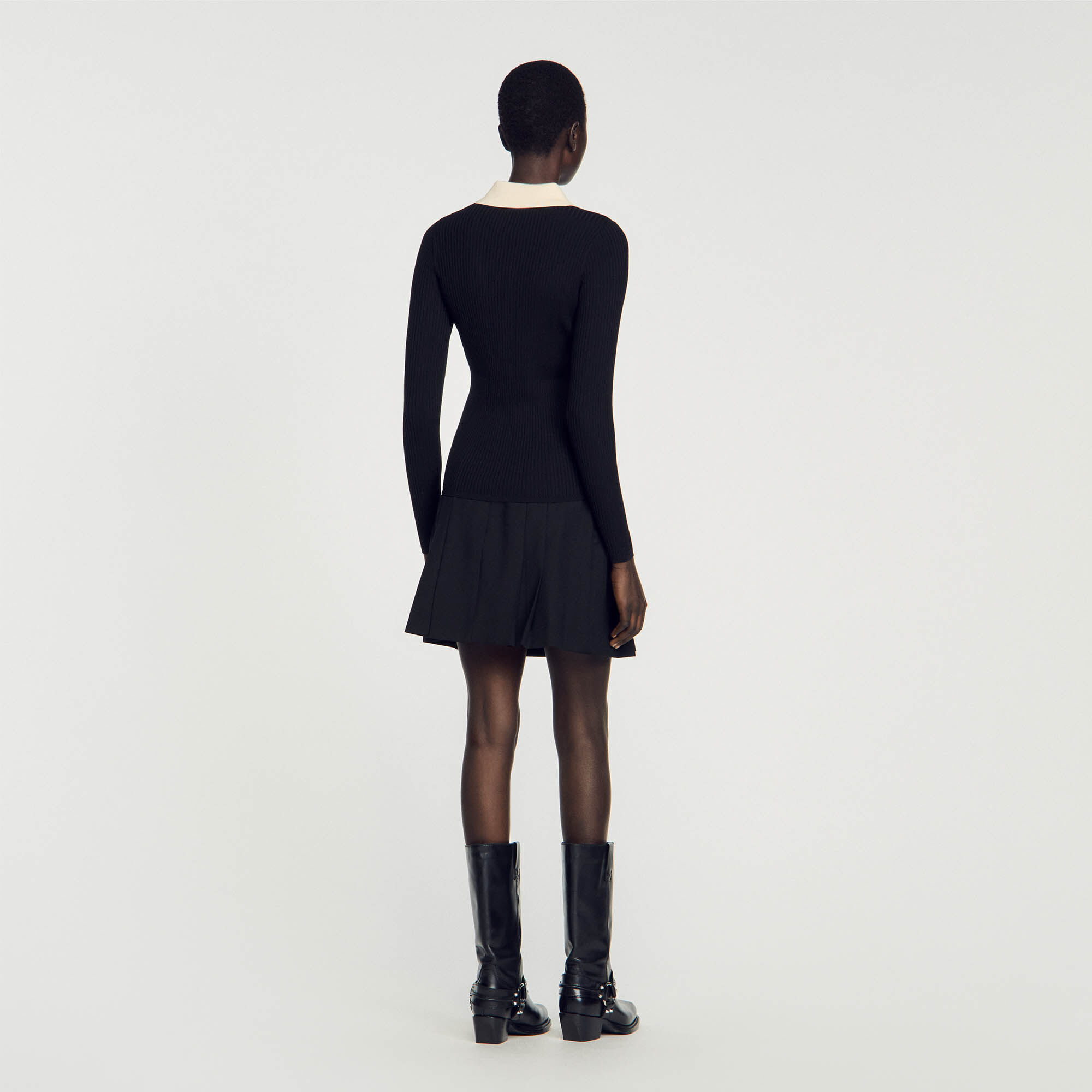 Knit Polo Neck Sweater