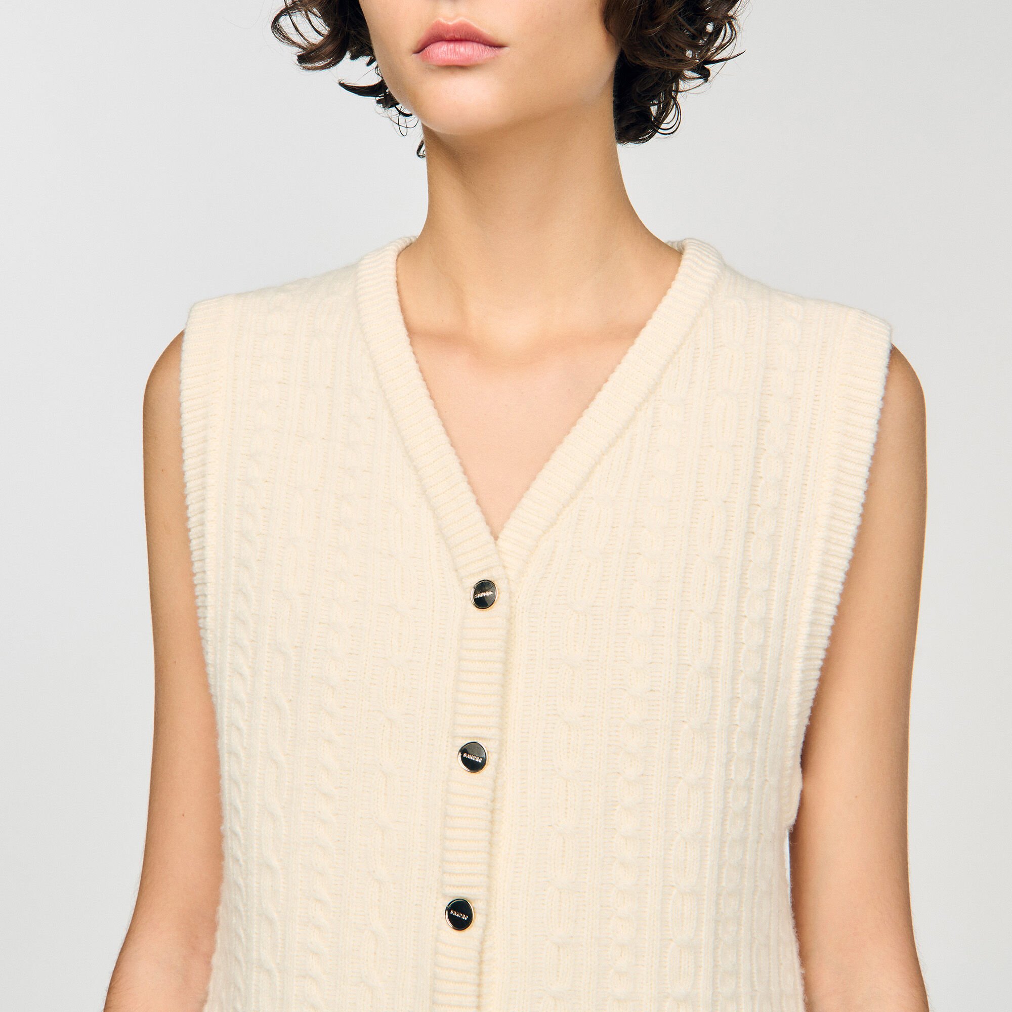 Cable knit vest