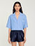 Short-sleeved rhinestone shirt